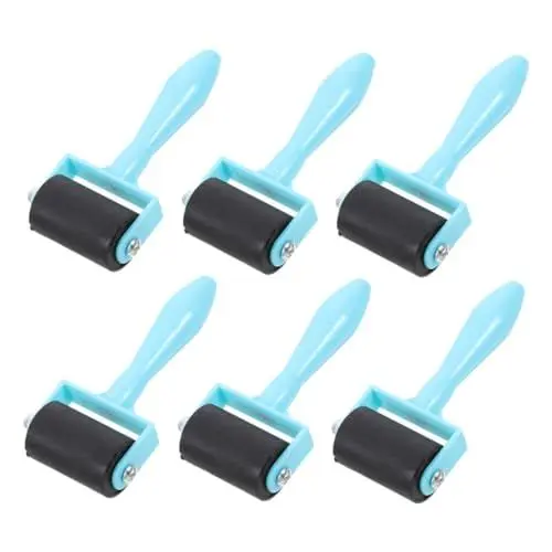 Produktbild: CAXUSD 6St Tintenroller Kinderdruckwerkzeug Gummiwalze Druckwerkzeuge für Kinder Kinderfreundliche Druckwerkzeuge Kinderfreundliche Druckrollen Hartgummirollen Furnierwalze Plastik Blue