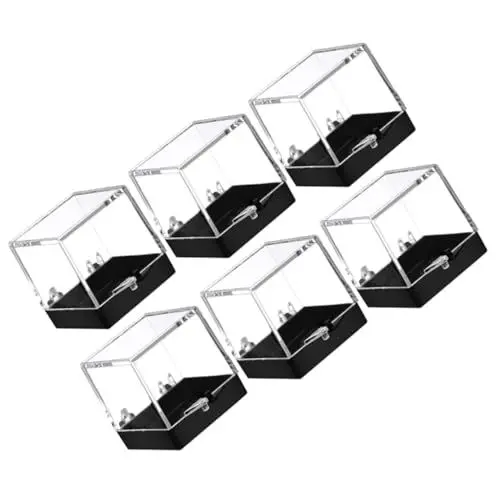 Produktbild: CAXUSD 6er-box Muster Vitrine Rock-vitrine Münz-display-rahmenhalter Sammelkoffer Aus Kunststoff Box Mit Mineralien-displaybox Actionfiguren-vitrine Schaukästen Sammelbox Plastik Probe