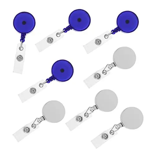 Produktbild: CAXUSD 8St Einfach zu schnallen Ausweishalterrolle -Abzeichen-Clip Kreditkarteninhaber ID-Inhaber schülerausweis Key holder ID-Abzeichen-Clip Arbeitsabzeichenrolle Plastik Blue