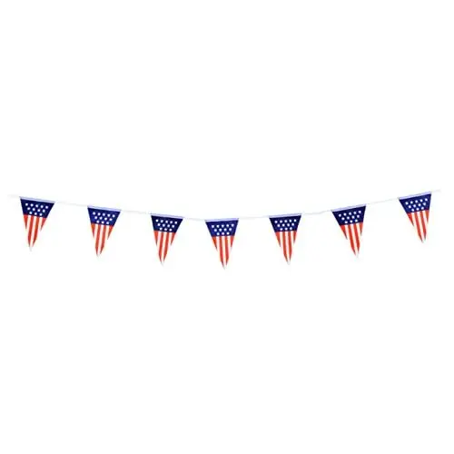 Produktbild: CAXUSD Usa Dekorative Amerikanische Flagge 14 X 21 Cm Dreiecksflagge Wimpelkette Nationalflagge Banner Für Die Feier Zum 4