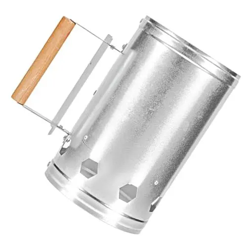 Produktbild: CAXUSD Kaminanzünder Mit Holzgriff Outdoor BBQ Werkzeug Für Grill Feuerstelle Und Holzofen Hitzebeständigem Effizienter Kohleanzünder Für Schnelleres Anzünden