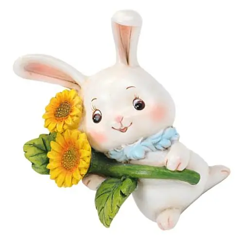 Produktbild: CAXUSD Kaninchen-verzierung Gartenkaninchen-dekor Gartenkaninchenstatue Süße Tierdekorationen Osterfiguren Für Den Außenbereich Kaninchen-tierfigur Gartentierstatuen Sonnenblume Hase Harz