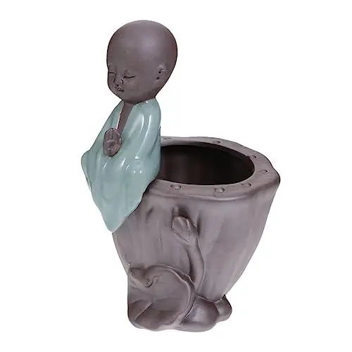 Produktbild: CAXUSD Kleiner Mönchtopf Schreibtisch Dekoration bescherung Weihnachten Planter blumrntopf pflanzgefäße Matte Kanne Kaktuspflanzer blumenübertopf haltbarer Bonsai Pflanzgefäß aus Keramik