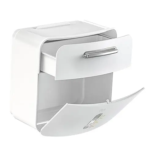 Produktbild: CAXUSD Papiertücher Box Regal Papierhandtücher Papierhandtuchhalter Serviette Wasserdichter Papierhalter Wand Schwebende Regale Serviettenbox Wandhalterung Papierhandtuchhalter Karton