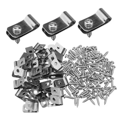Produktbild: CAXUSD 100 Sätze Drahtzaunklammern Zaunklemme Aluminiumdrahtklammer Mit Schraubenset Für Viehzäune Drahtzaunbefestigungsklammern