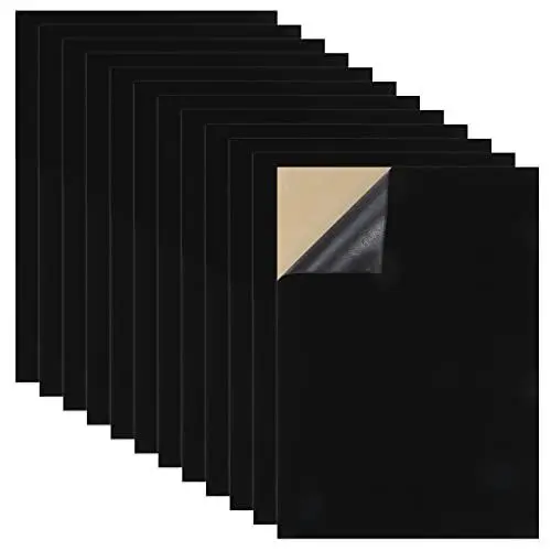 Produktbild: Caydo 12PCS Schwarze Samtstoff Selbstklebende Rückseiten, 30x21CM Selbstklebende Samt Filzstoff für Kunst und Handwerk, Schmuckkasten Auskleidung und Weiche Samt Schubladenauskleidung (A4 Größe)