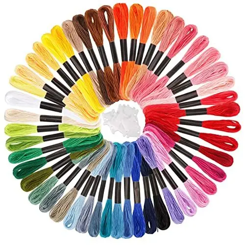 Produktbild: Caydo 50 Farben Stickgarn, Regenbogenfarben Stickfaden, Freundschaftsarmband Schnur für Armbandherstellung, Nähhandwerk