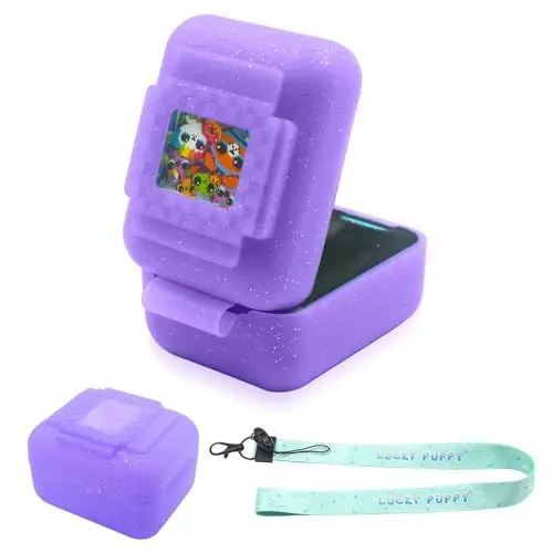 Produktbild: CBJEHIFEY Silikon Schutz Hülle für Bitzee Digitales Haustier, Silikon Tasche für Bitzee Interactive Toy Digital Pet mit Umhängeband Virtual Electronic Haustier Spielzeug Zubehör (nur Hülle) Violett
