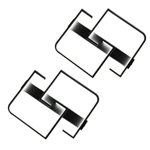 Produktbild: CBJKTX 2ER Deckenlampe LED 35W Schwarze Wohnzimmerlampe dimmbar mit Fernbedienung Modern Design Schlafzimmerlampe Esstischlampe Bürolampe Flurlampe