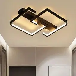 Produktbild: CBJKTX Deckenleuchte LED Deckenlampe Schwarz Klein Flurlampe 19W 30CM Küchenlampe Modern Warmweiß 3000K Geometrie Design Schlafzimmerlampe für Flur Schlafzimmer Küche Wohnzimmer Studio