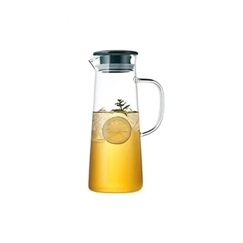 Produktbild: CCAFRET Teekanne 56 Unzen Borosilikatglaskrug mit Griff - Hitzebeständige Wasserkaraffe mit Edelstahldeckel - großer Getränkekragen für hausgemachtes Saft und Tee