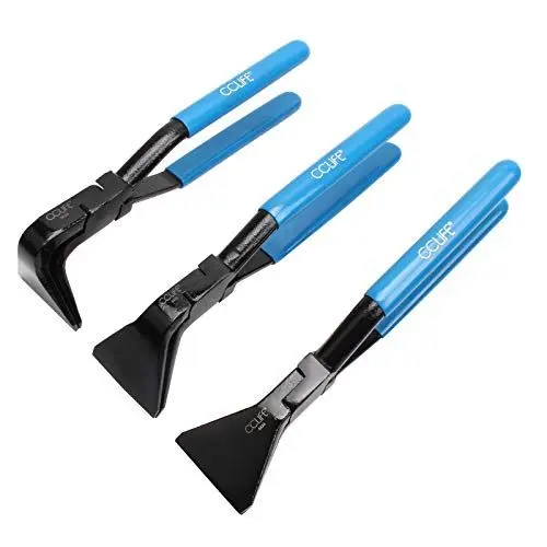 Produktbild: CCLIFE 3tlg 0° 45° 90° Falzzange Gerade Abgewinkelt Abkantzange Blechzange Maulbreite 60 mm
