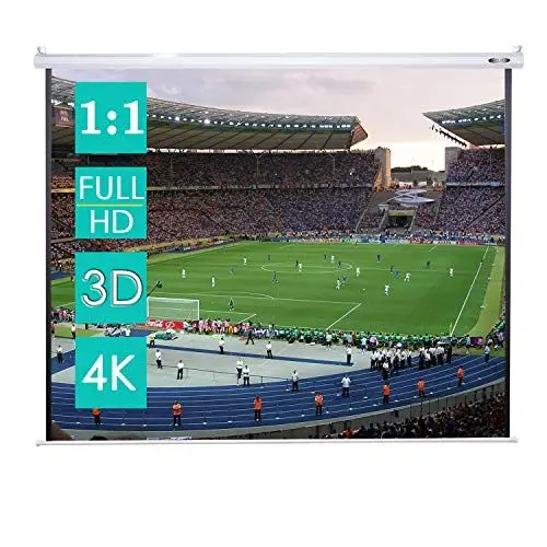 Produktbild: CCLIFE Beamer Leinwand Inklusiv Montagematerial 85/99 / 114 Zoll Projektionsleinwand Rolloleinwand heimkino Mobile