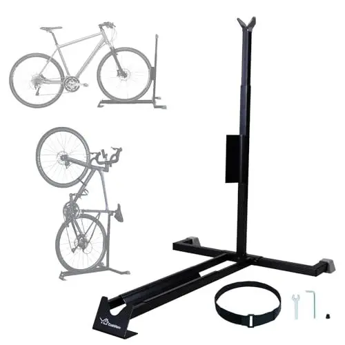Produktbild: CCLIFE Fahrradständer Boden von Mountainbike und Rennrad Freistehend Vertikaler und Horizontaler Fahrradhalterung Hochkant Höhenverstellbarer
