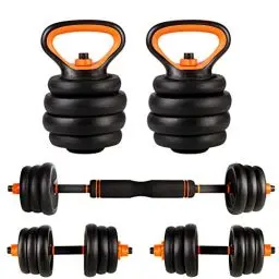 Produktbild: CCLIFE Hanteln Set 2er Kurzhanteln Langhanteln verstellbar 20kg Hantelset professionell Dumbbell mit Verbindungsstahlrohr Gewichten