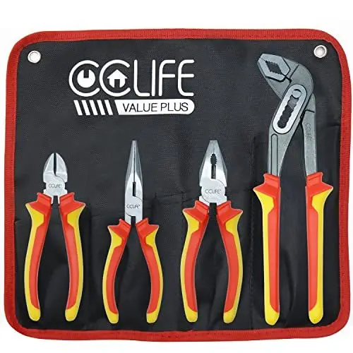 Produktbild: CCLIFE Profi 4 tlg. Zangen Satz Universal Kombizange 170mm-Spitzzange 170mm-Seitenschneider 160mm-Wasserpumpenzange 250mm für Haushalt, Werkstatt Werkzeug Zangen Handwerkzeug