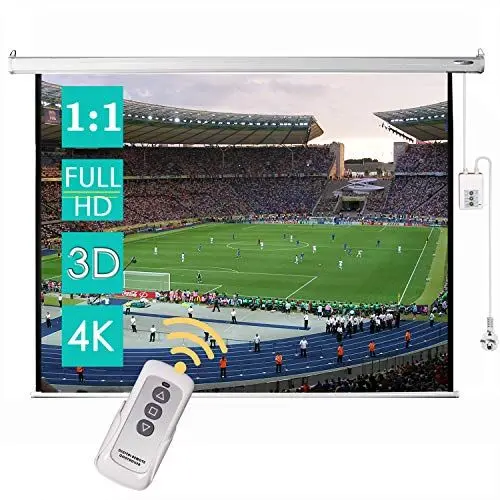 Produktbild: CCLIFE TÜV Motor Beamer Leinwand Elektrisch mit Fernbedienung Montagematerial 85/95 Zoll Projektionsleinwand