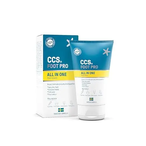 Produktbild: CCS All-in-One Fußcreme 100ml - Fuß Pro Cream für rissige Fersen, trockene Haut & Schwielen - Fußfeuchtigkeitsspender - entwickelt für sehr trockene Füße, rissige Fersen, Schwielen und Fußgeruch