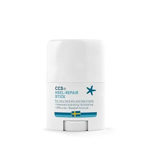 Produktbild: CCS Fersenreparatur-Stick für sehr trockene Füße und rissige Fersen – 25% Urea spendet effektiv Feuchtigkeit und sorgt für geschmeidige Füße – 25ml