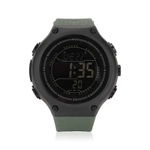 Produktbild: CCYLEZ Herren-Sportuhr, wasserdichte Outdoor-Armbanduhr mit LCD-Hintergrundbeleuchtung, Digitale Intelligente Uhr Zum Täglichen Laufen und Radfahren(Grüner Riemen)