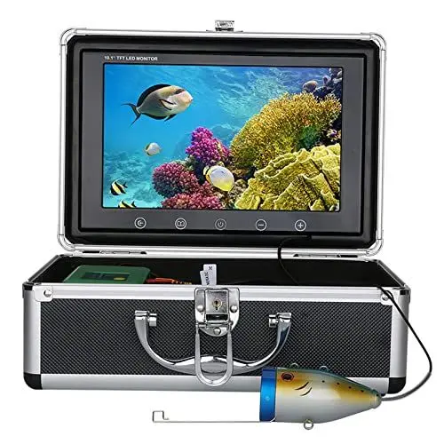 Produktbild: Unterwasser-Angelkamera, 30 M 1000 TVL Megapixel Fischfinder, Unterwasserkamera mit 10,1-Zoll-TFT-Farbdisplay, 15 Infrarotlampen Zum Angeln(EU-Stecker)