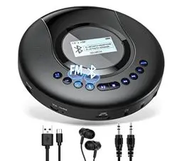 Produktbild: CD Player Tragbar, Arafuna Tragbarer CD Player Bluetooth für Auto und Kinder, 2000mAh wiederaufladbarer Discman CD Player mit LCD-Bildschirm, Anti-Shock-Schutz FM CD Player klein mit Kopfhörer