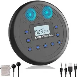 Produktbild: CD Player Tragbar, MONODEAL Wiederaufladbarer CD-Player mit Eingebauten Lautsprechern, Discman CD Player für Kinder/Auto/Studenten/Erwachsene, Anti-Skip CD Player mit Kopfhörer