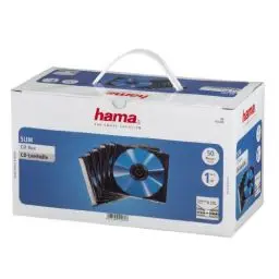 Produktbild: Hama CD Leerhüllen Schutzhülle (50er Pack, Slim Line, Höhe: 5mm) CD-Hüllen transparent-schwarz