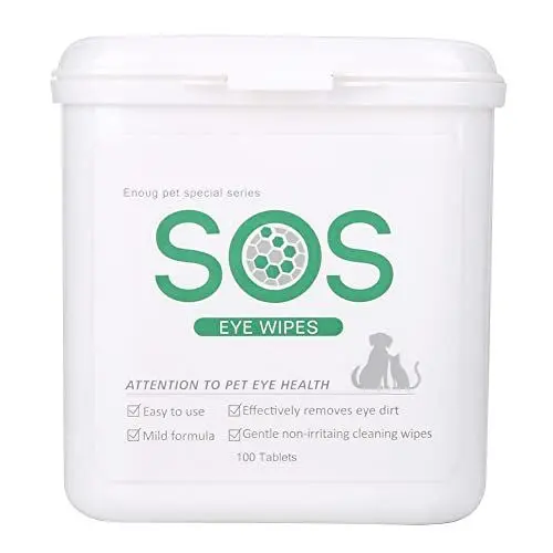 Produktbild: CDQL 100 Stück Augenwaschtücher für Katzen und Hunde – 8,5 X 7,5 cm, Haustierreinigung, Fellpflege, Desodorierende Tücher für Katzen und Hunde, Tränenfleckenentferner, Linderung von
