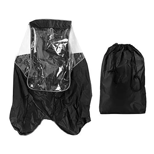 Produktbild: CDQL Kinder-Fahrrad-Regenmantel, Fahrrad-Regenschutz, Regenschutz, Fahrrad-Rücksitz-Regenmantel, Bequemer Belüftungs-Poncho für den Außenbereich (Schwarz)