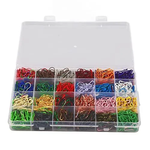 Produktbild: CDQL Kürbisförmige Nadel in 24 Farben, 1200 Stück Eisen-Sicherheitsnadeln, Metall-Kürbisnadeln, Markierungsnadeln für DIY-Kleidung, Basteln, Nähen von Decken