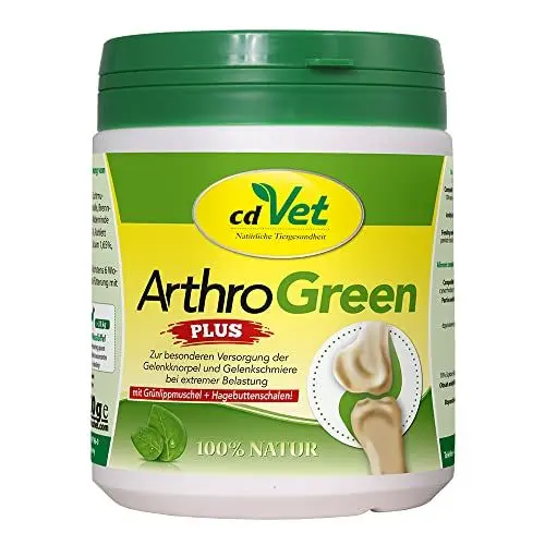 Produktbild: cdVet ArthroGreen Plus 330g - natürliche und effektive Nahrungsergänzung zur Unterstützung der Gelenke für Hund und für Katze durch Vitamine und Mineralien