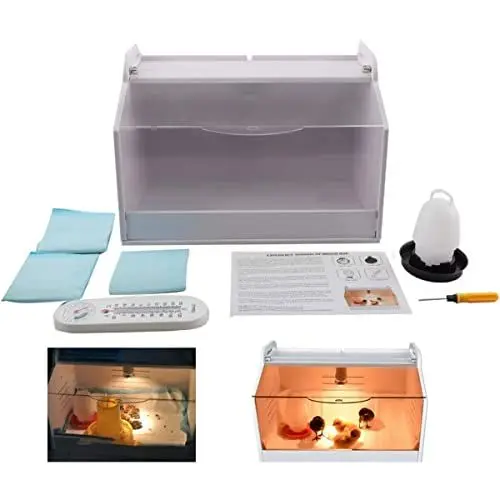 Produktbild: CDZHLTG Brutinkubator Küken Aufzucht Box Küken Wärmeplatte Kükenheim Kükenwärmebox mit Thermometer & Wärme Lampe Aufzucht Reptilien Geflügel Inkubator 48x30x32cm für Geflügel, Reptilien und Kleintiere