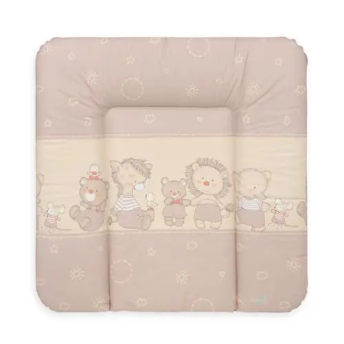 Produktbild: Ceba Baby® Wickelauflage - weiche Wickelunterlage - Baby Wickeltischauflage - 75x72 cm - Abwaschbar - OEKO-TEX® Standard 100 - Made in EU - Tierbabies Sterne - 75 x 72 cm