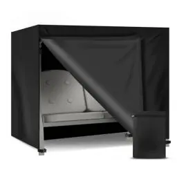 Produktbild: Ceblish Hollywoodschaukel Abdeckung 3-4 Sitzer, Wasserdicht, Winddicht, Winterfest, UV Beständiges, Schwerlast Reißfest Oxford Gewebe Schutzhülle für Gartenschaukel, Schaukelbank(210x150x150cm)