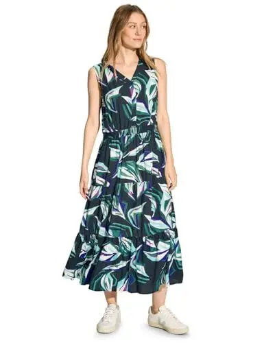 Produktbild: CECIL Damen B144111 Viskose Kleid mit Print, fir Green, XXL