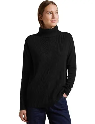 Produktbild: CECIL Damen B302423 Rollkragenpullover, Schwarz, M