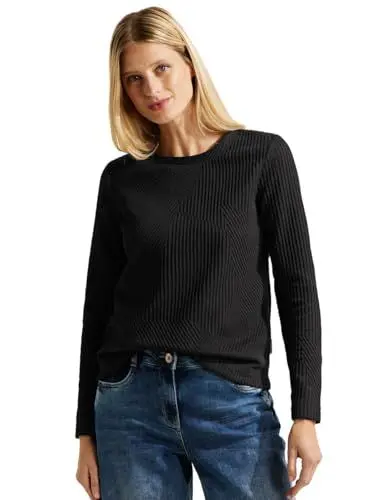 Produktbild: CECIL Damen B320660 Langarmshirt, Black, XXL