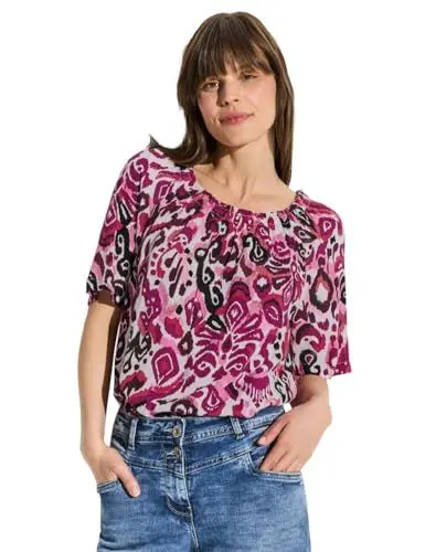 Produktbild: CECIL Damen B344761 Print Carmen Bluse, Bloomy pink, X-Large