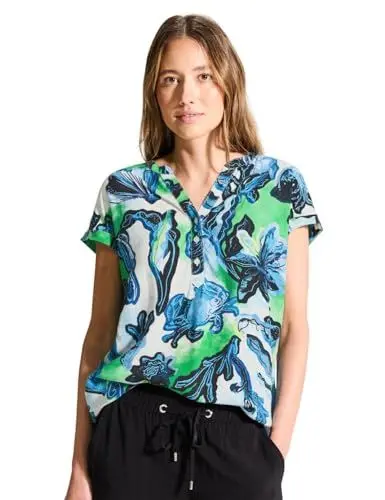 Produktbild: CECIL Damen B344829 Print Viskose Bluse, Vanilla White, XL