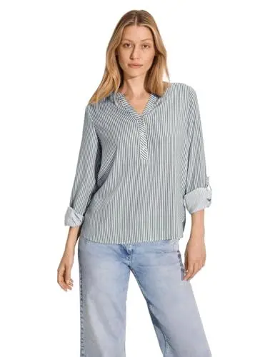 Produktbild: CECIL Damen B344969 Gestreifte Basic Bluse, fir Green, X-Large