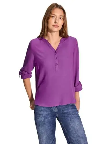 Produktbild: CECIL Damen B344972 Bluse mit Turn-Up, iced Violet, Large