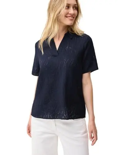Produktbild: CECIL Damen B345828 Blusenshirt mit Struktur, Urban Navy Blue, L