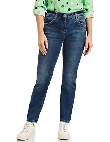 Produktbild: CECIL Damen B376026 Jeanshose Loose, mid Blue Used wash, W25/L32