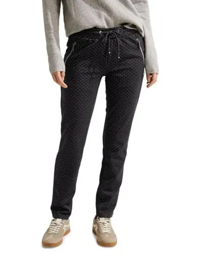 Produktbild: CECIL Damen B377017 Joggpants Gemustert, Black, XLW / 30L
