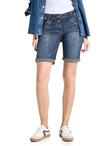 Produktbild: CECIL Damen B377200 Jeans Shorts, mid Blue Used wash, 36W