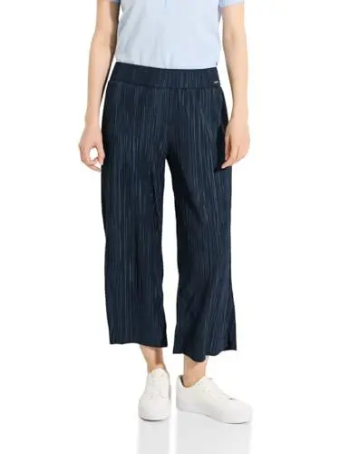 Produktbild: CECIL Damen B377892 3/4 Plissee Hose, Dark Petrol Blue, L / 24L