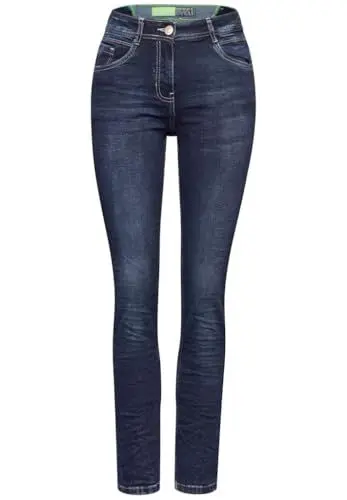 Produktbild: CECIL Damen B377174 Jeanshose Slim und High, Authentic Used wash, 34W x 30L