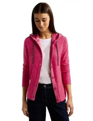 Produktbild: Cecil Damen B320554 Strickjacke Hoodie, Cosy Coral Melange, XXL