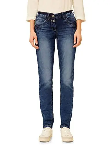 Produktbild: Cecil Damen B375274 Bequeme Jeanshose, Mid Blue Used Wash, 27W / 32L